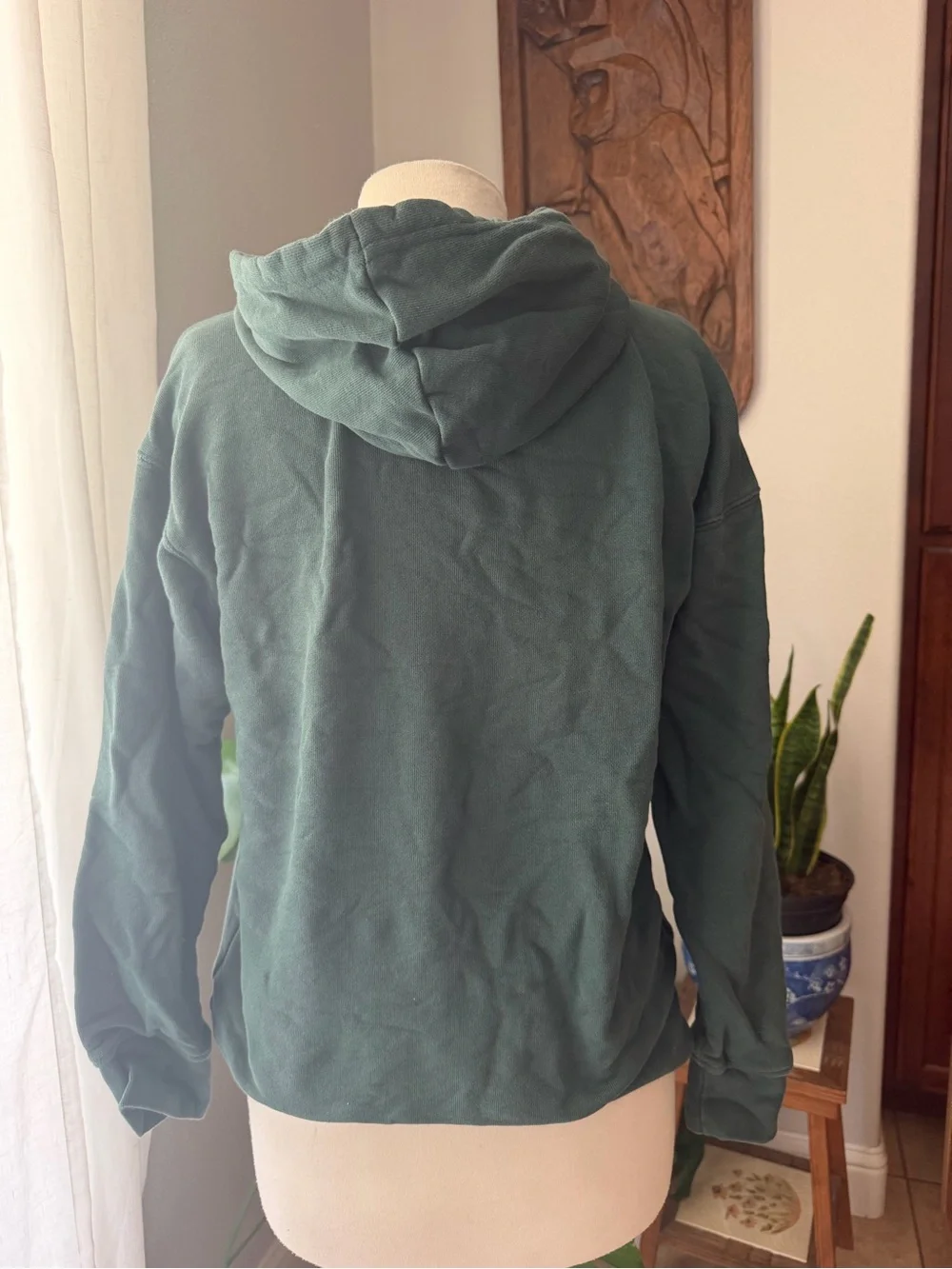 Adidas Originals Trefoil Hoodie Green Pullover Sweatshirt XS